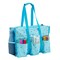 Utility Tote Bag with Pockets and Compartments - Zip Top All Purpose Travel Organizer for Teachers, Nurses, Women (Light Blue, 14.5 x 10.5 x 6 In)